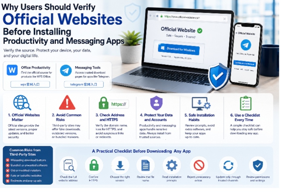 Why Users Should Verify Official Websites Before Installing Productivity and Messaging Apps